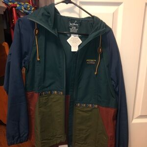 L.L. Bean Colorblock Jacket - Blue, Green, Brown